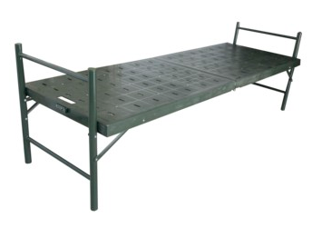 户外野战折叠钢塑折叠床680钢塑两折床便携式军绿色折叠床